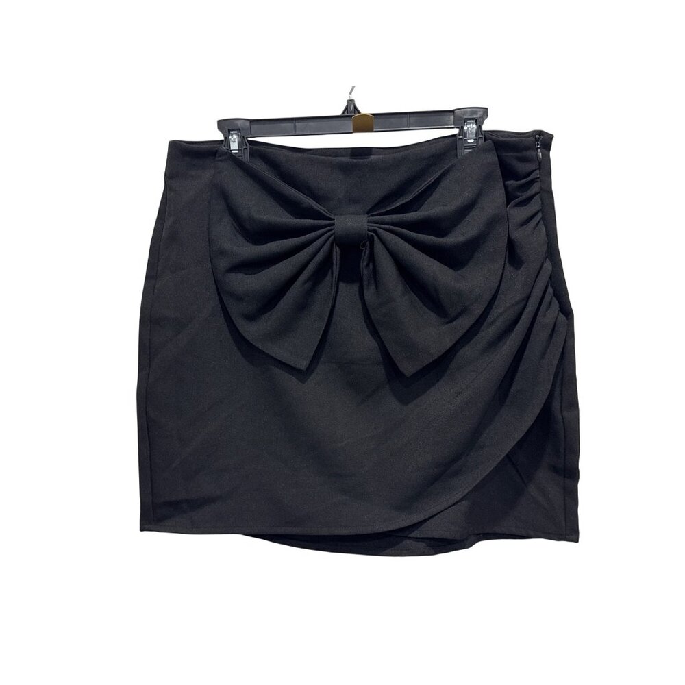 Vero Moda Women's Black Mini Skirt With Bow 10 - Picture 2 of 6